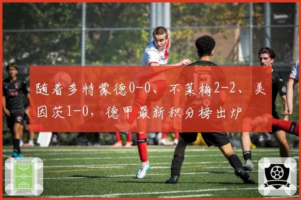 随着多特蒙德0-0、不莱梅2-2、美因茨1-0，德甲最新积分榜出炉